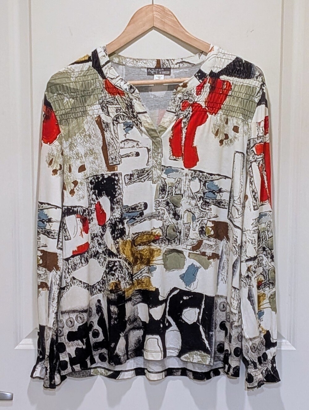 GUC Simply Art by Dolcezza L Viscose Blend Abstract Art Print Top